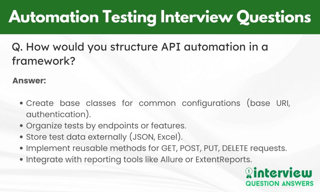 Automation Testing Interview Questions Answers
