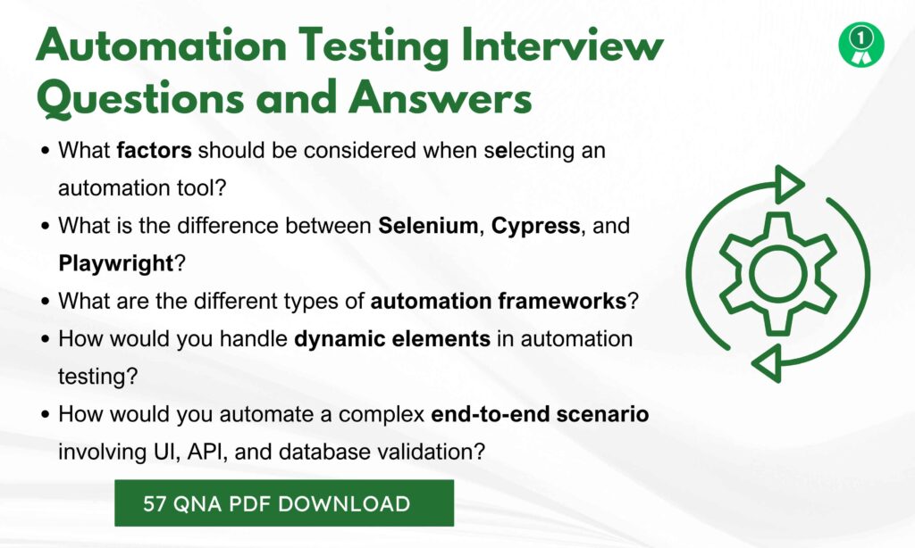 Automation Testing Interview Questions Freshers