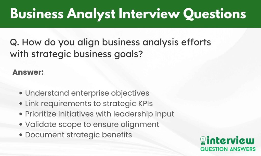 Business Analyst Interview Questions Answers