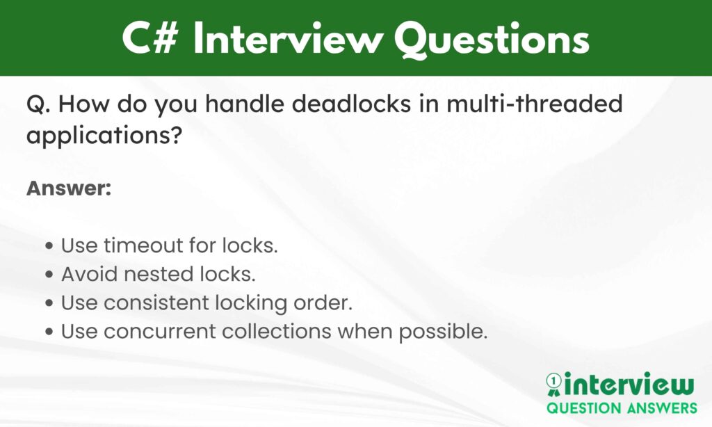C# Interview Questions Answers
