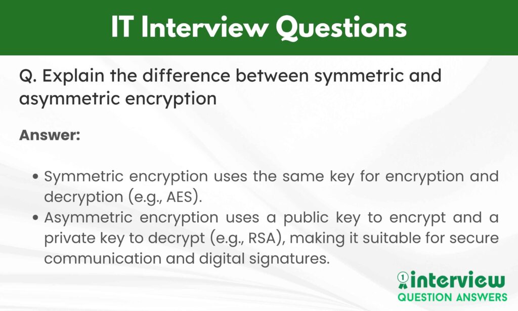 IT Interview Questions Answers