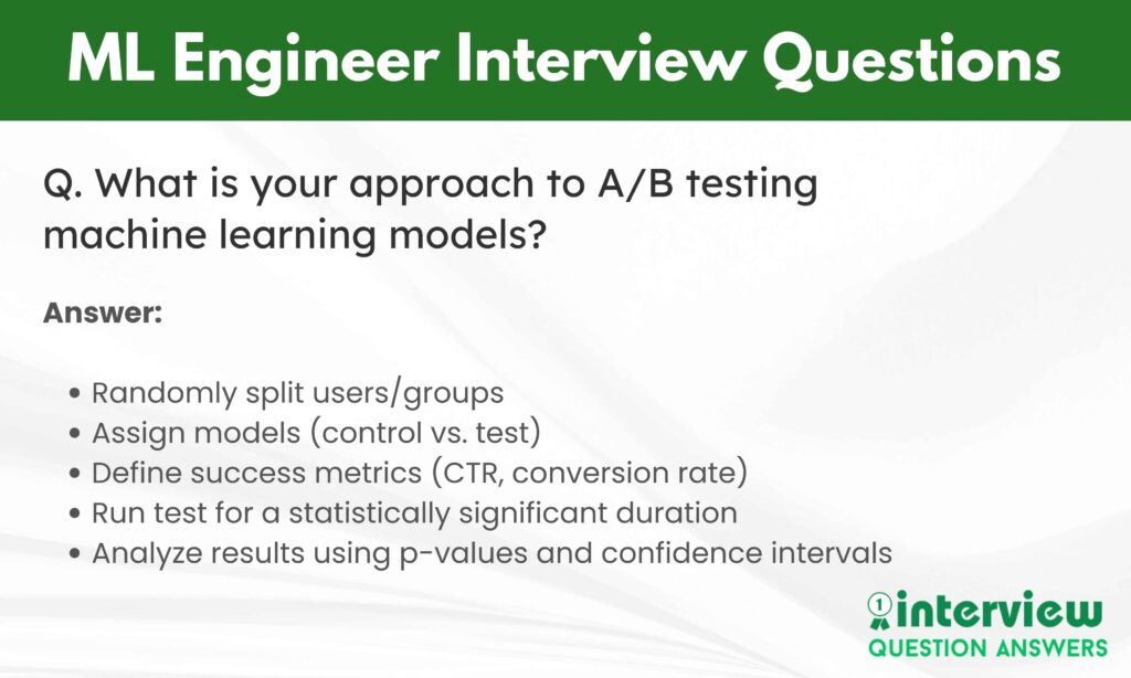 Machine Learning Engineer Interview Questions Answers