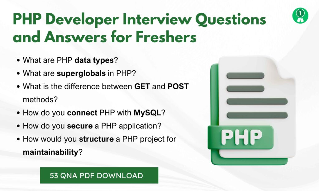 PHP Developer Interview Questions Freshers