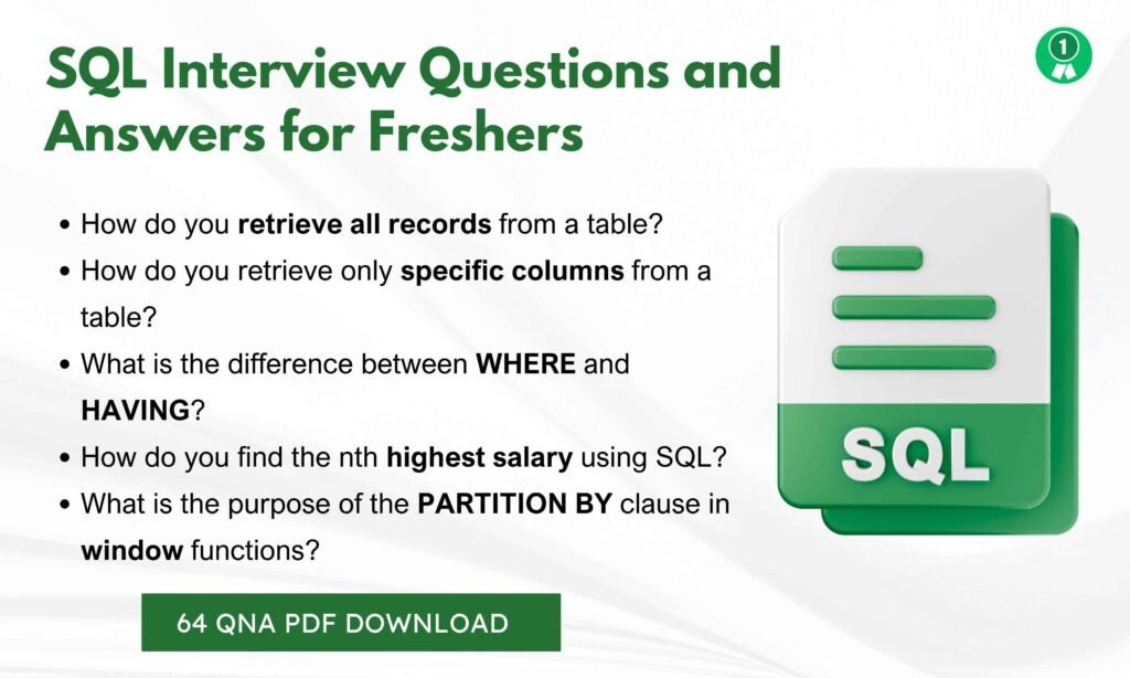 SQL Interview Questions Freshers