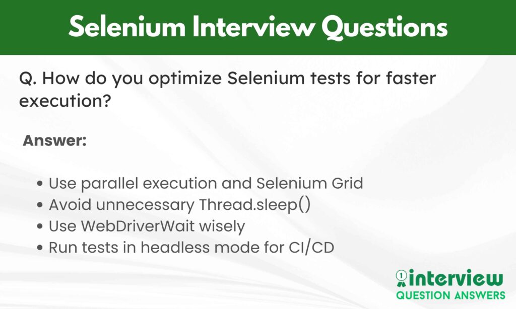 Selenium Interview Questions Answers