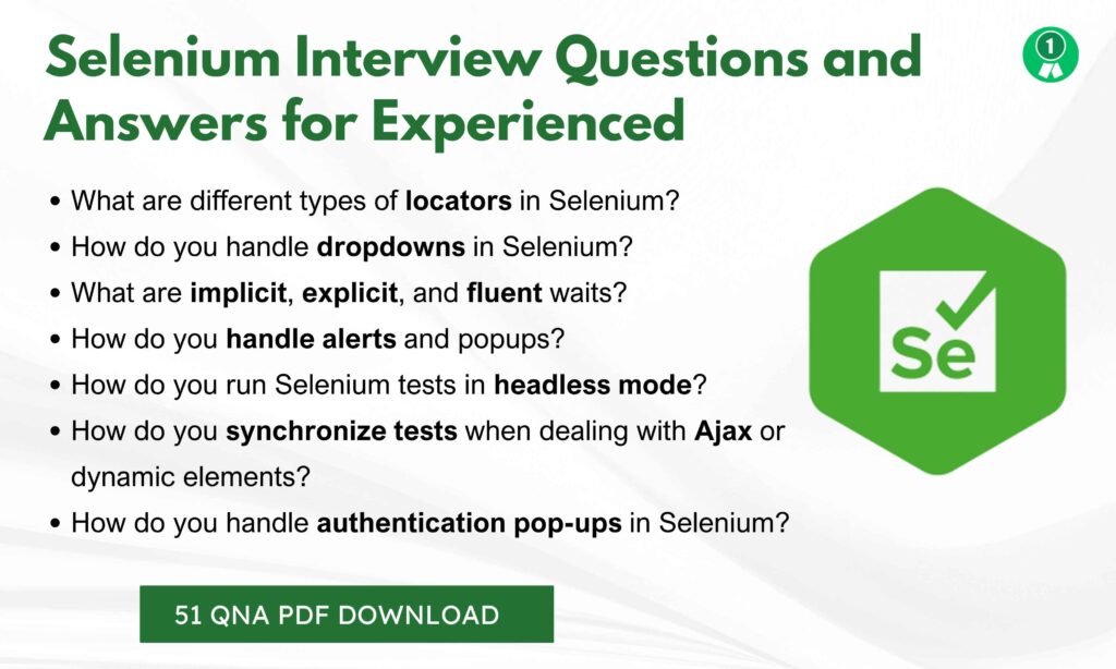 Selenium Interview Questions Experienced