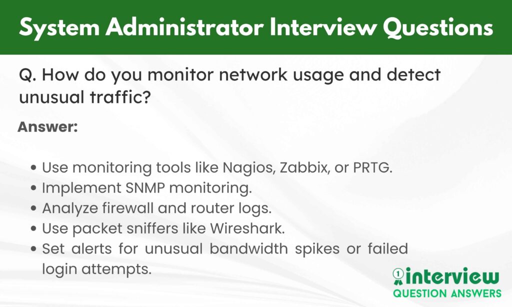 System Administrator Interview Questions Answers