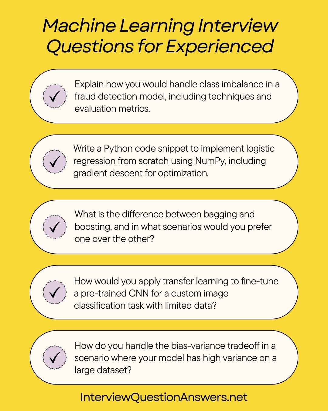 Common Machine Learning Interview Questions for Experienced