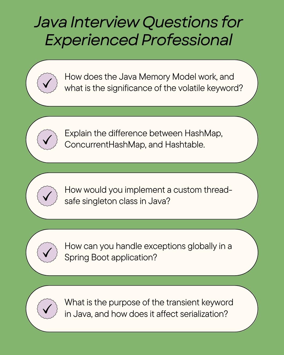 Java Interview Questions for Experienced Professional