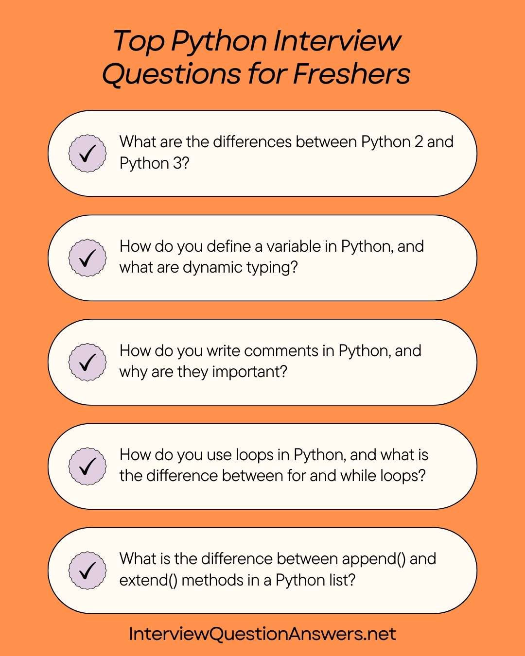 Top Python Interview Questions for Freshers
